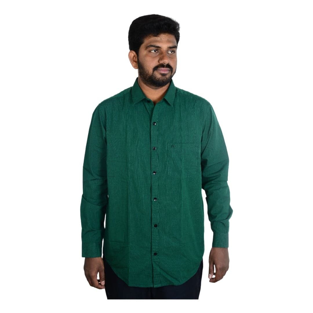 Cotton Regular Full Shirt - Green