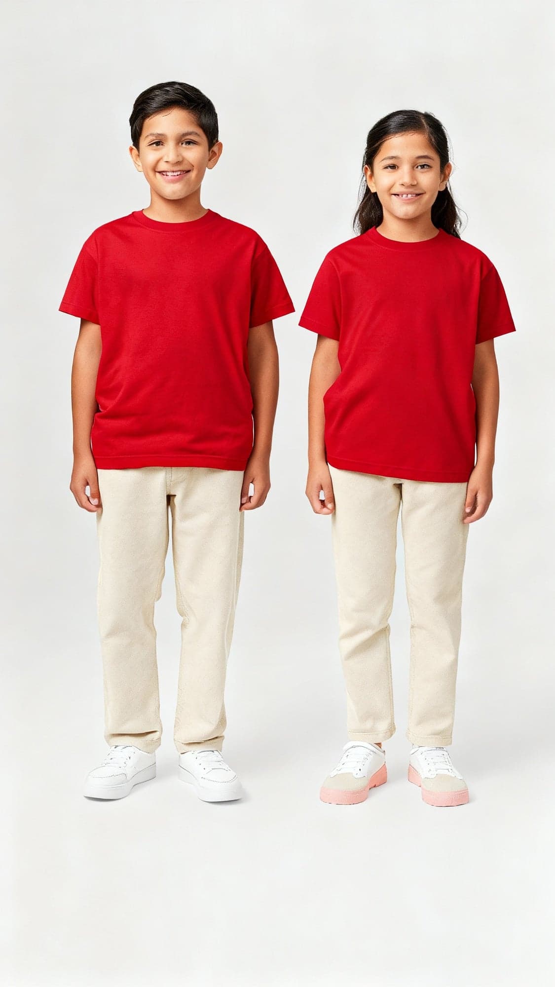 Kids' Unisex Plain Red T-Shirt