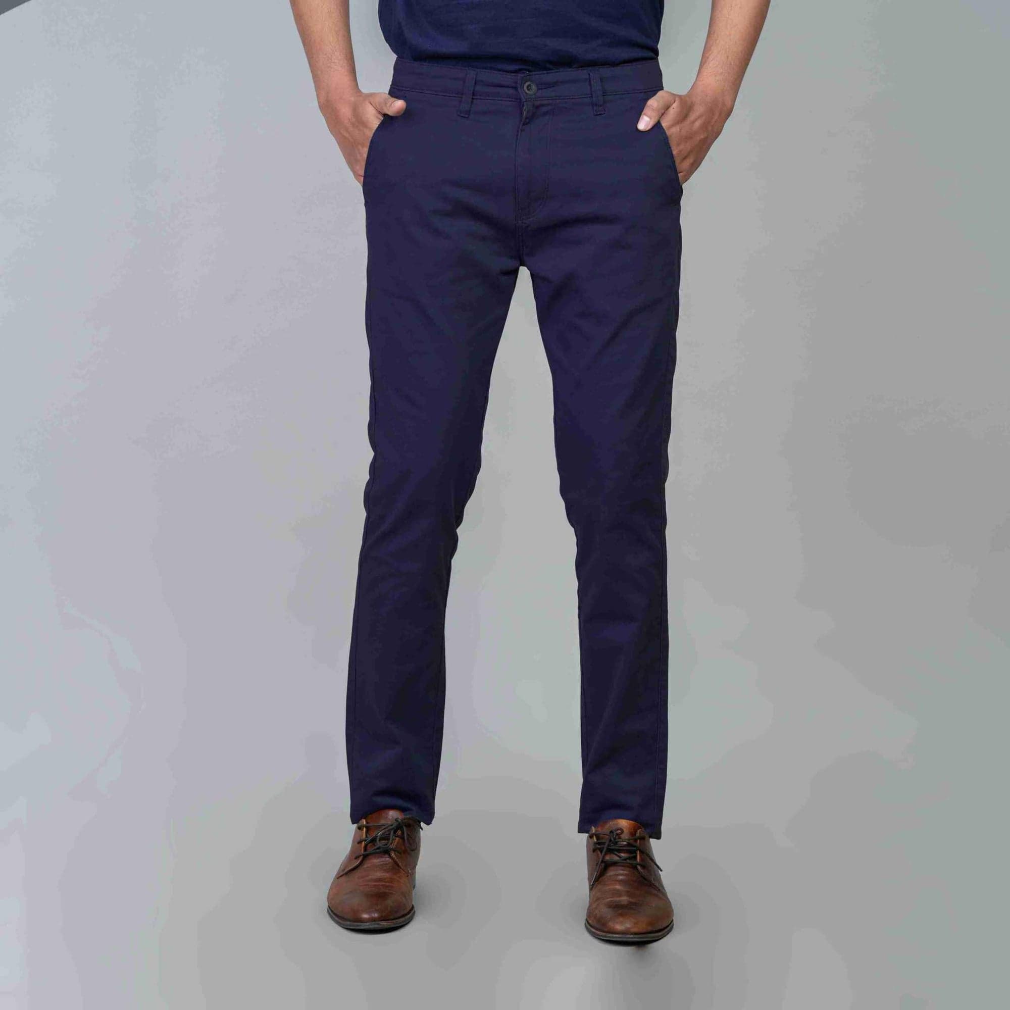 Casual Cotton Pants for Men blue