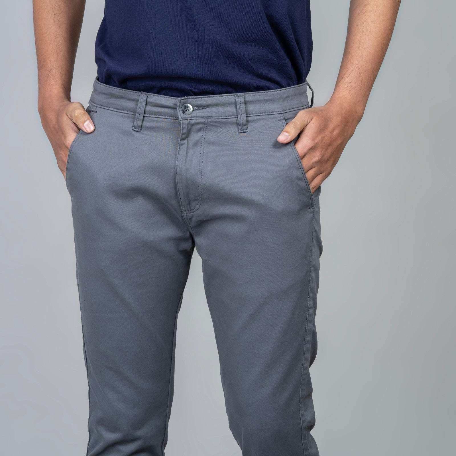 Casual Cotton Pants for Men Grey
