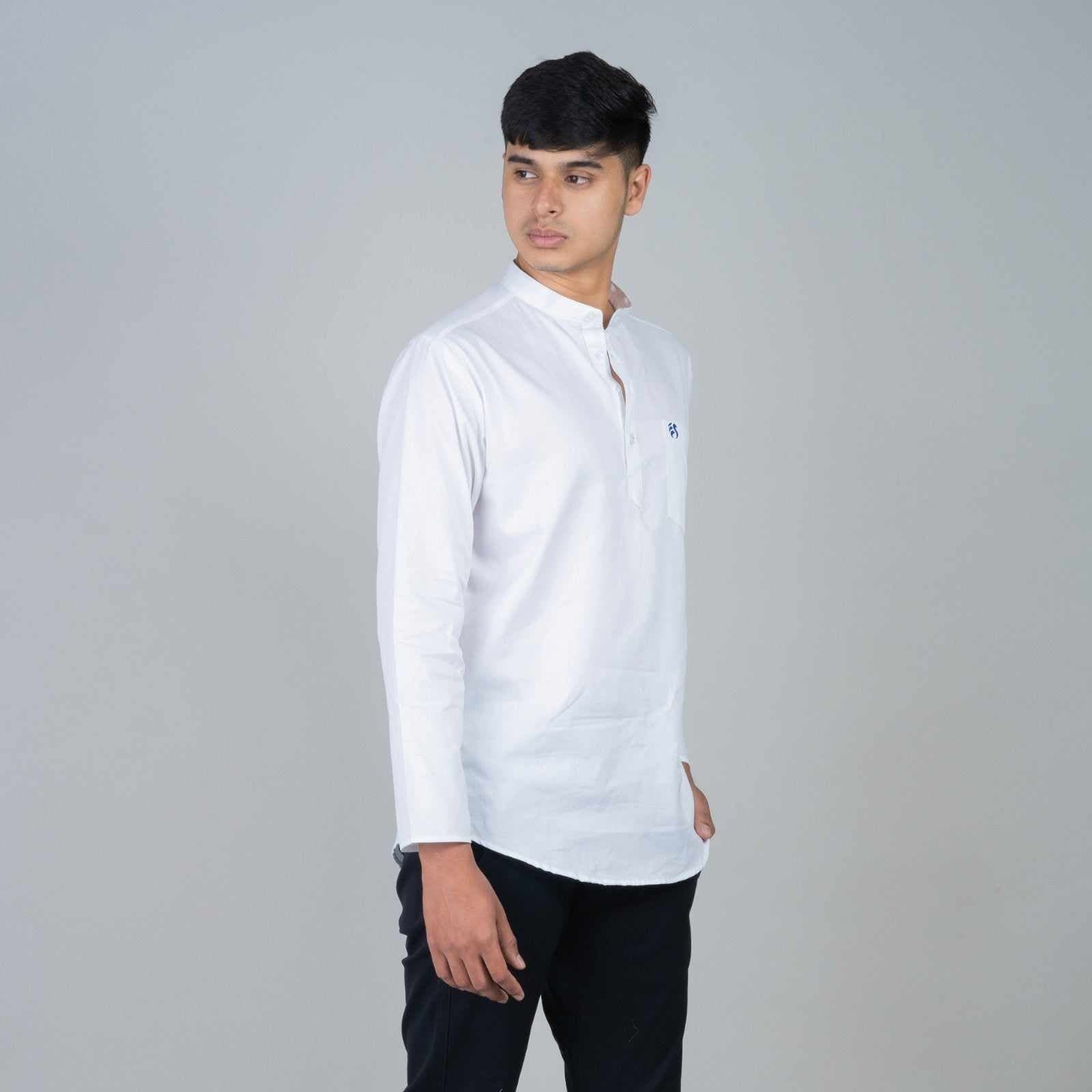 Casual Short Kurta for men - White