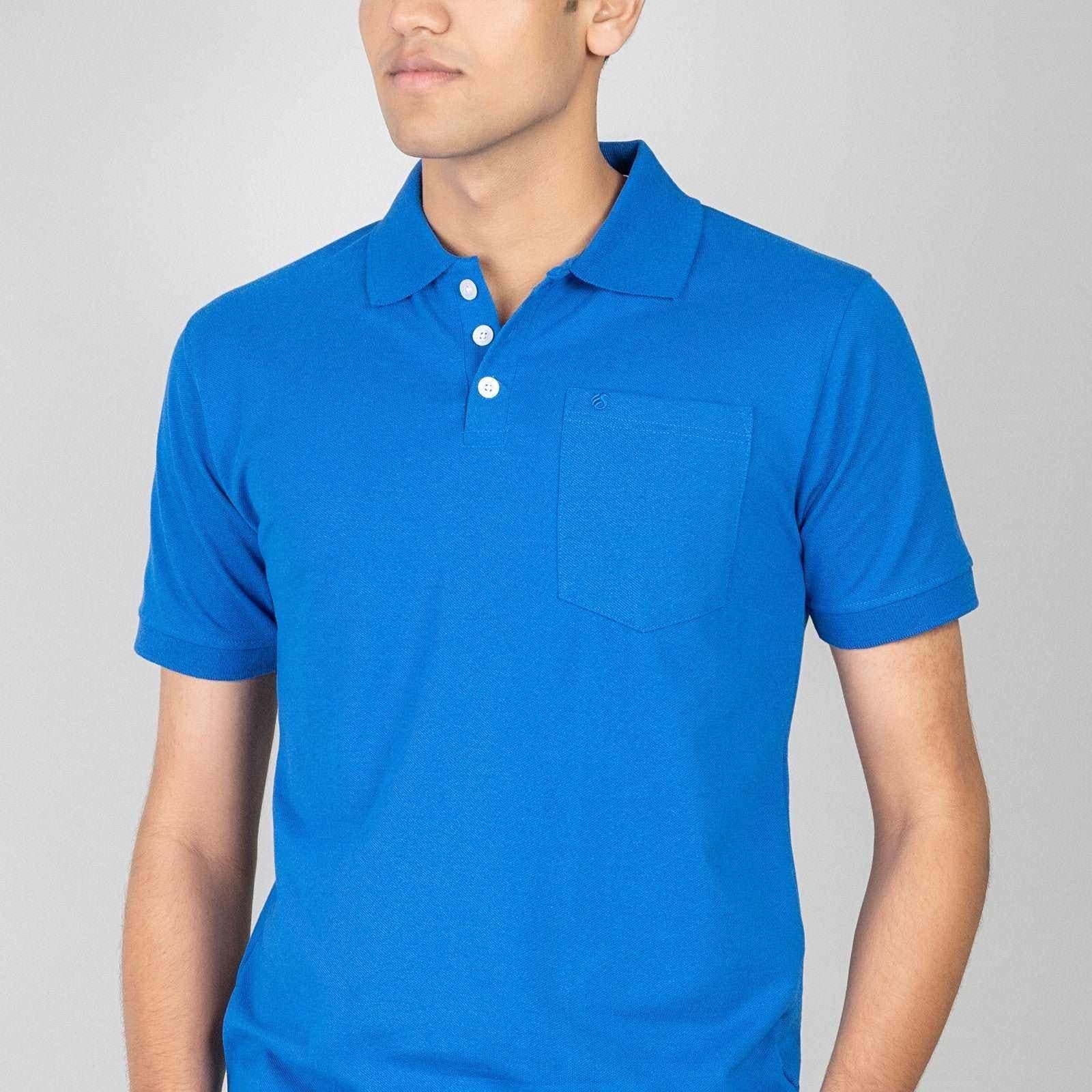 Polo T-shirt with Pocket - Navy Blue