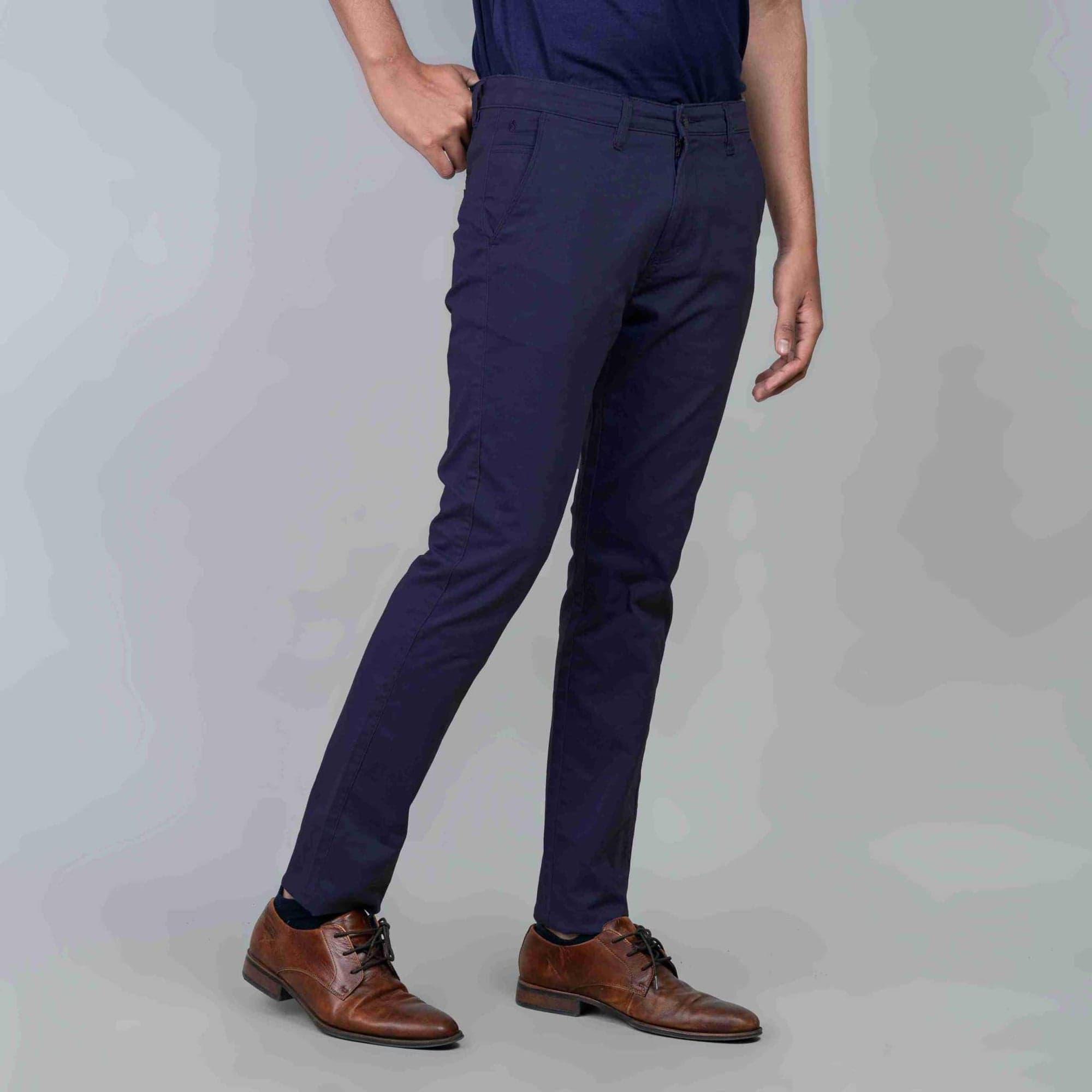 Casual Cotton Pants for Men blue