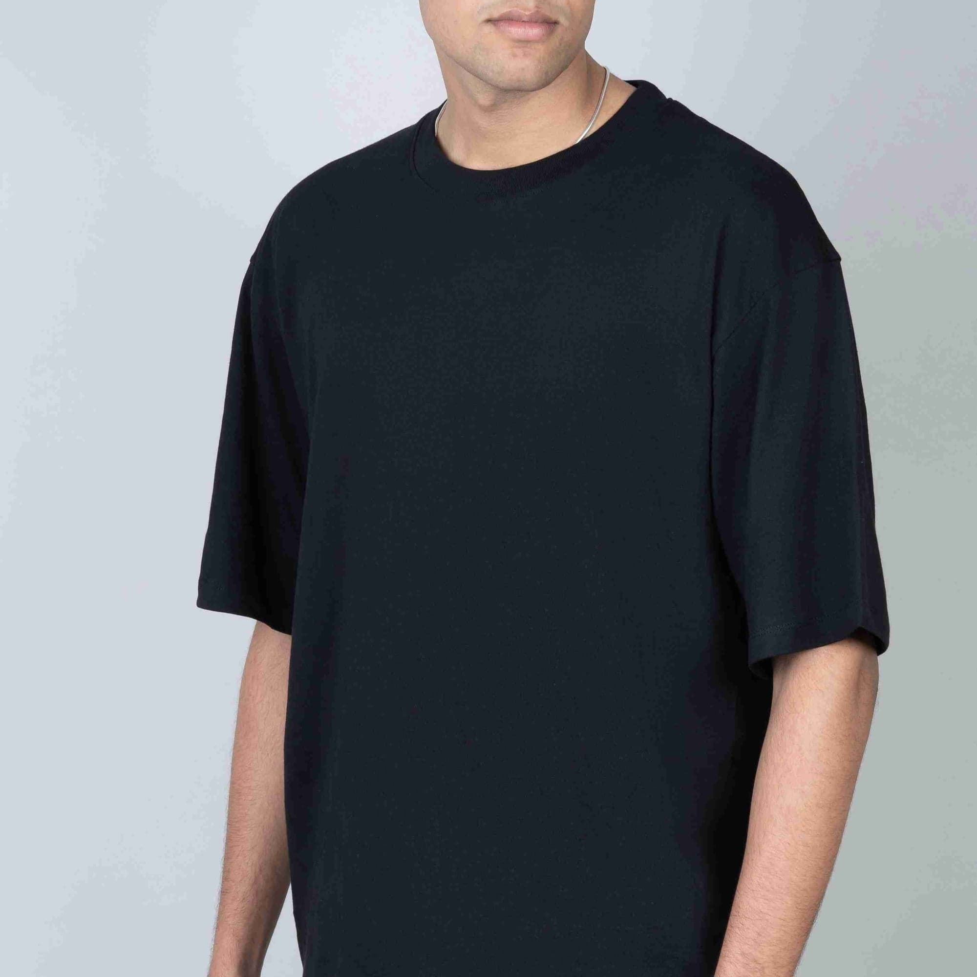 Oversized Round Neck T-Shirt - Black