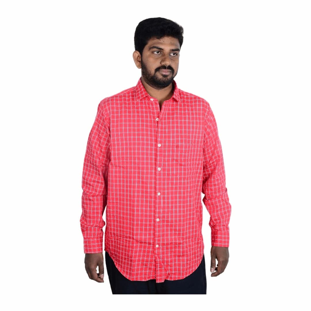 Cotton Regular Full Shirt red full