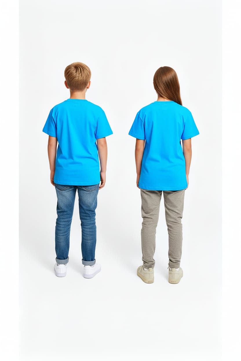 Kids' Unisex Plain Sky Blue T-Shirt