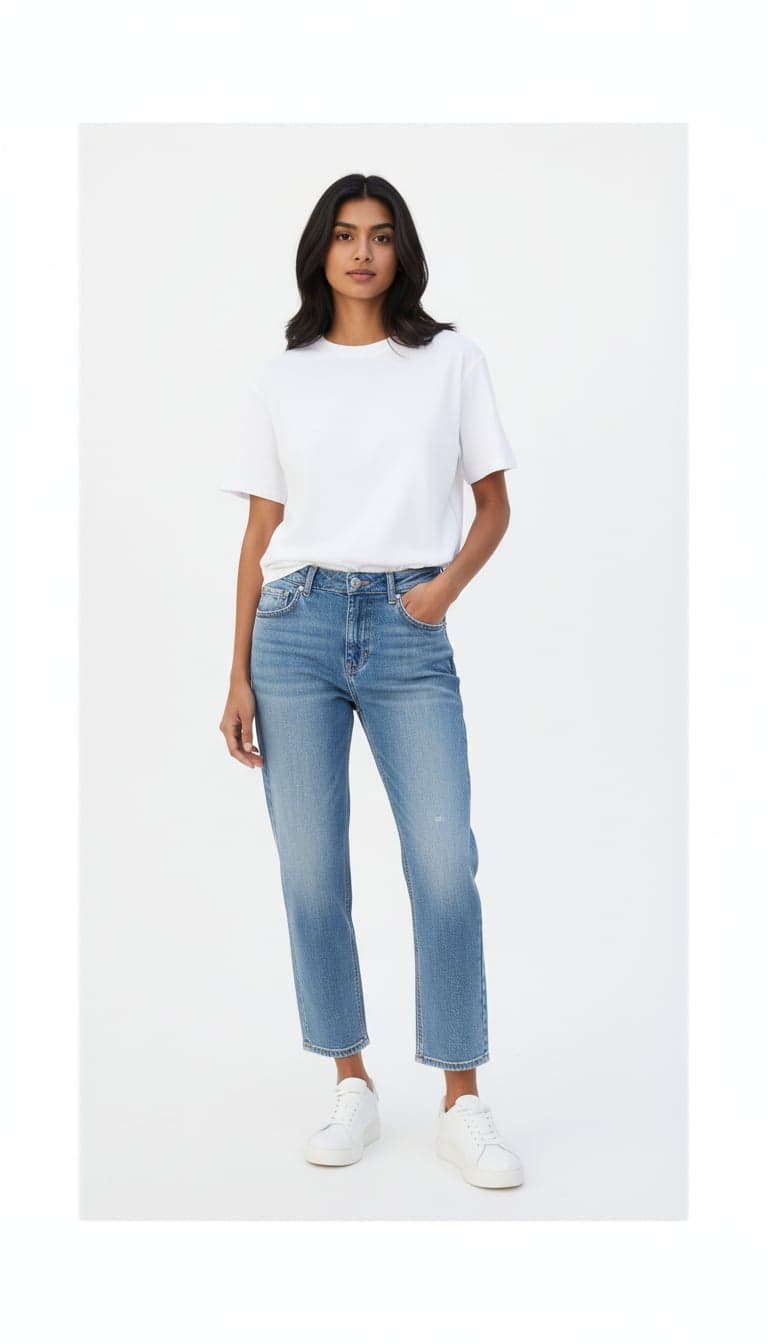 Plain Crop Top - White