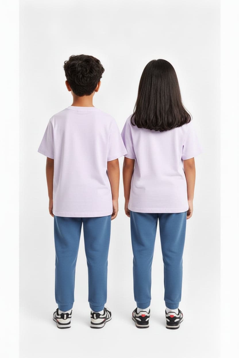 Kids' Unisex Soft Pink Teal T-Shirt