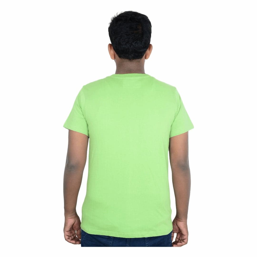 Cotton Slim Round Neck T-Shirt - kiwi Green
