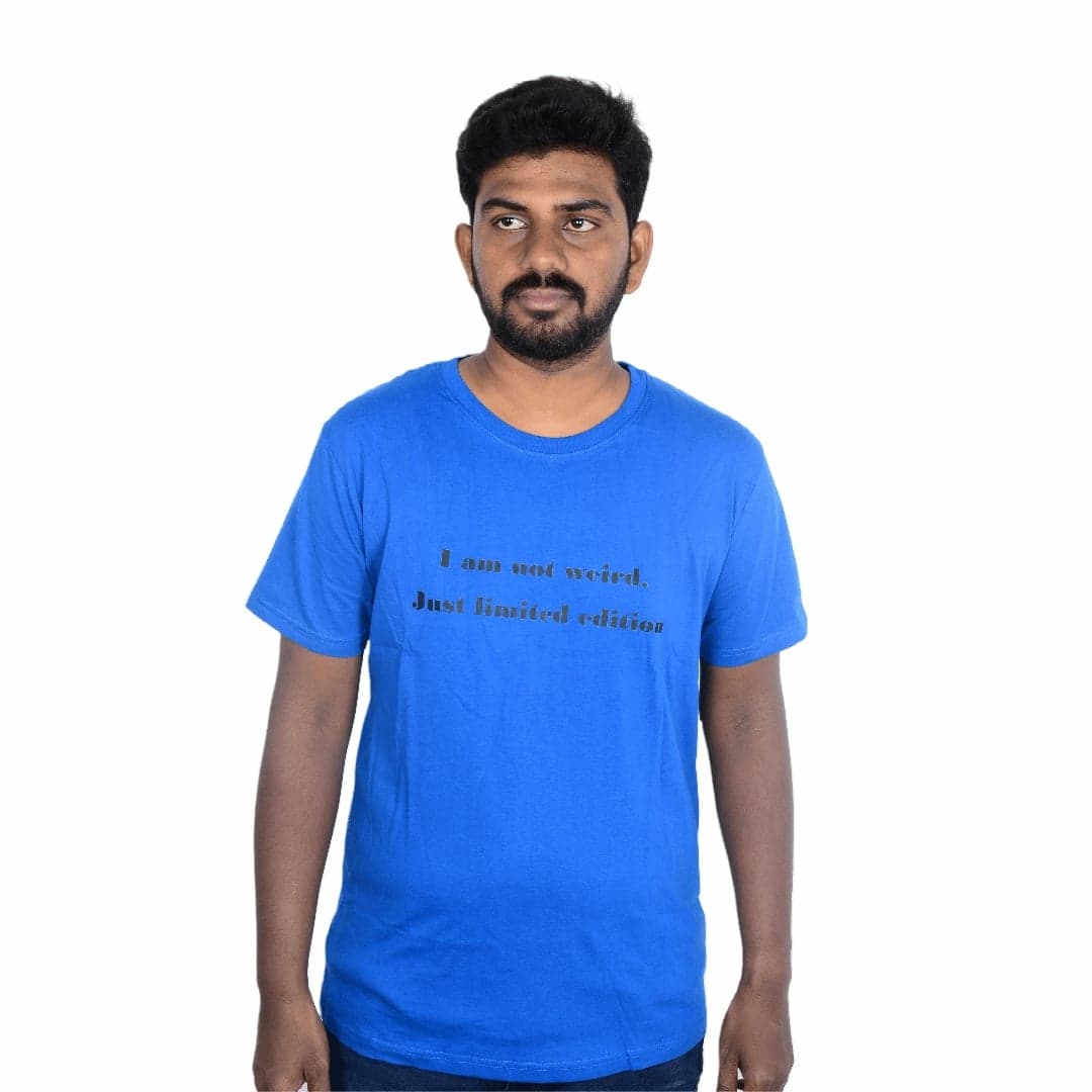 Cotton Slim Round Neck T-Shirt - Royal Blue