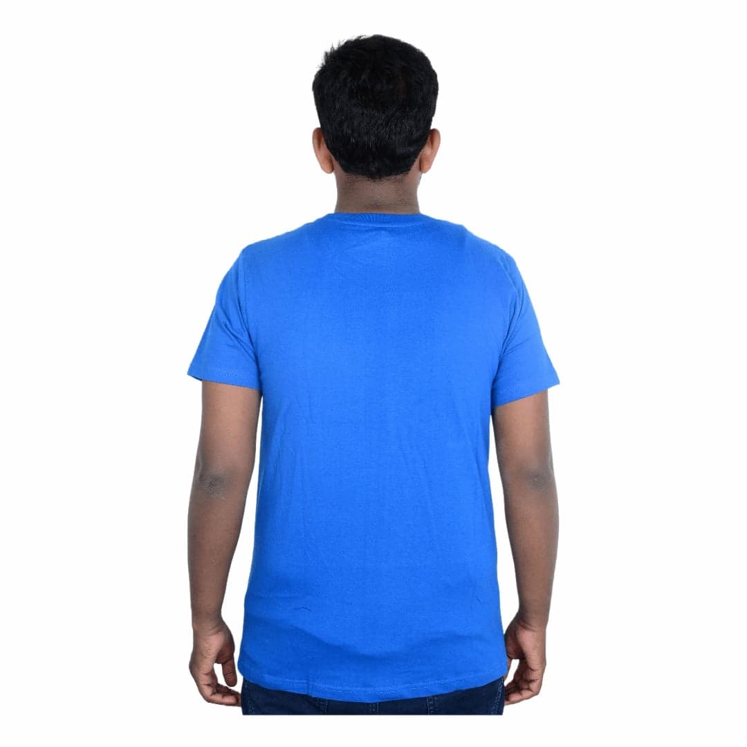 Cotton Slim Round Neck T-Shirt - Royal Blue